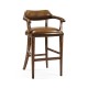 Walnut Upholstered Library Bar Stool