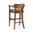 Walnut Upholstered Library Bar Stool