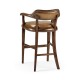 Walnut Upholstered Library Bar Stool