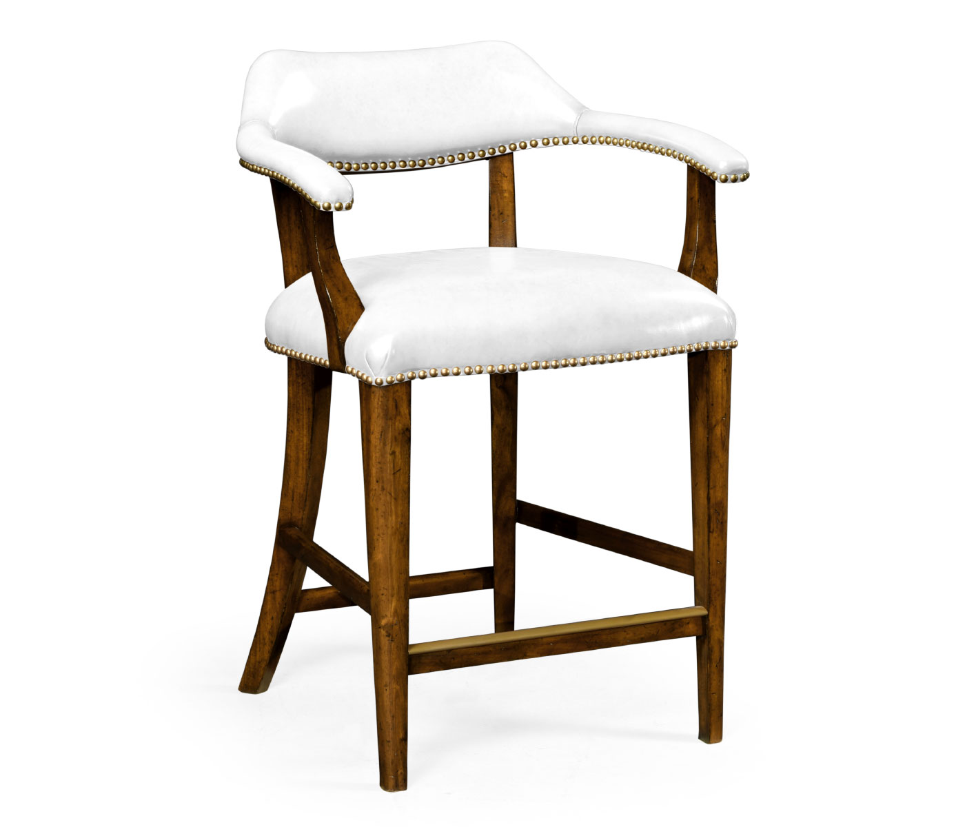 Walnut Upholstered Library Counter Stool