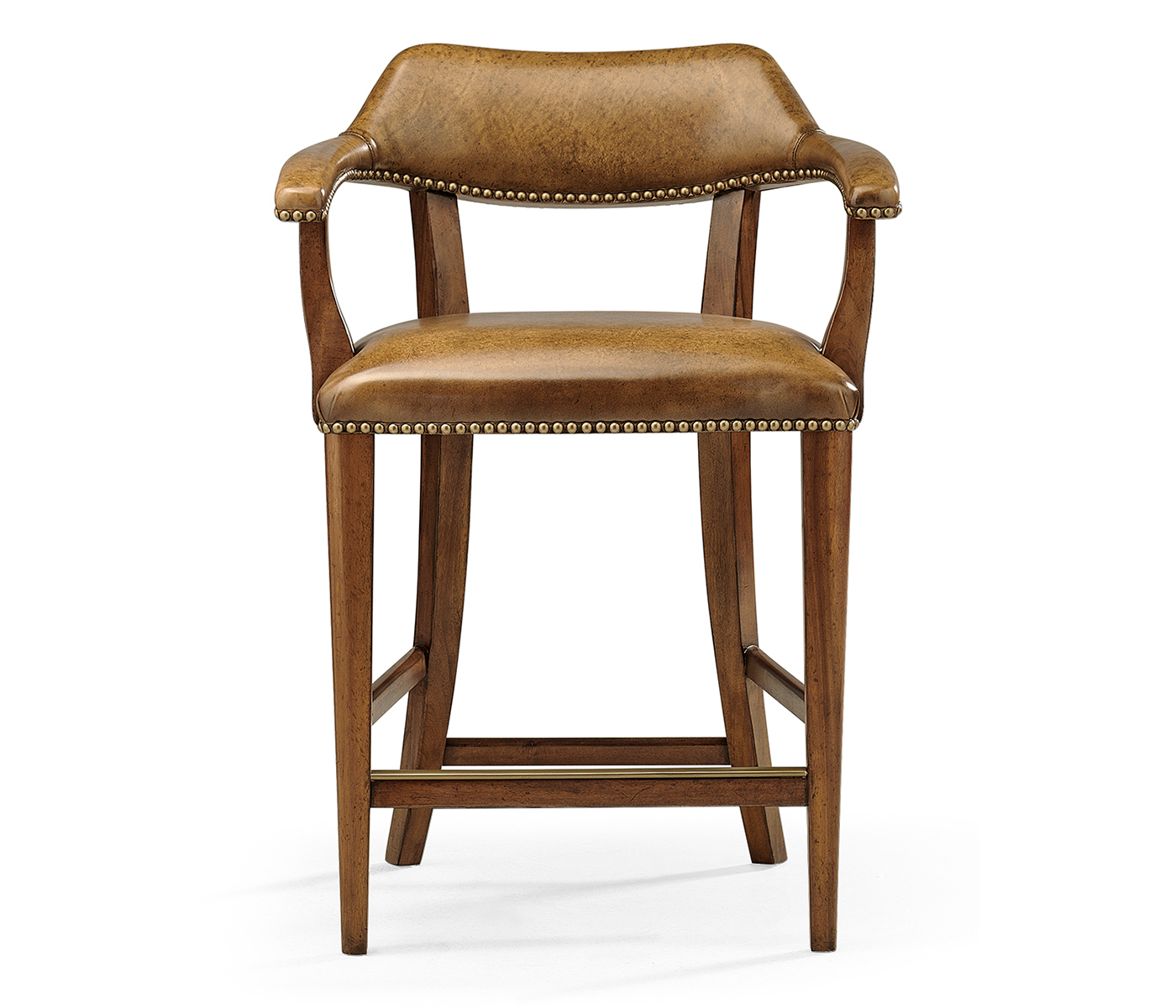 Walnut Upholstered Library Counter Stool