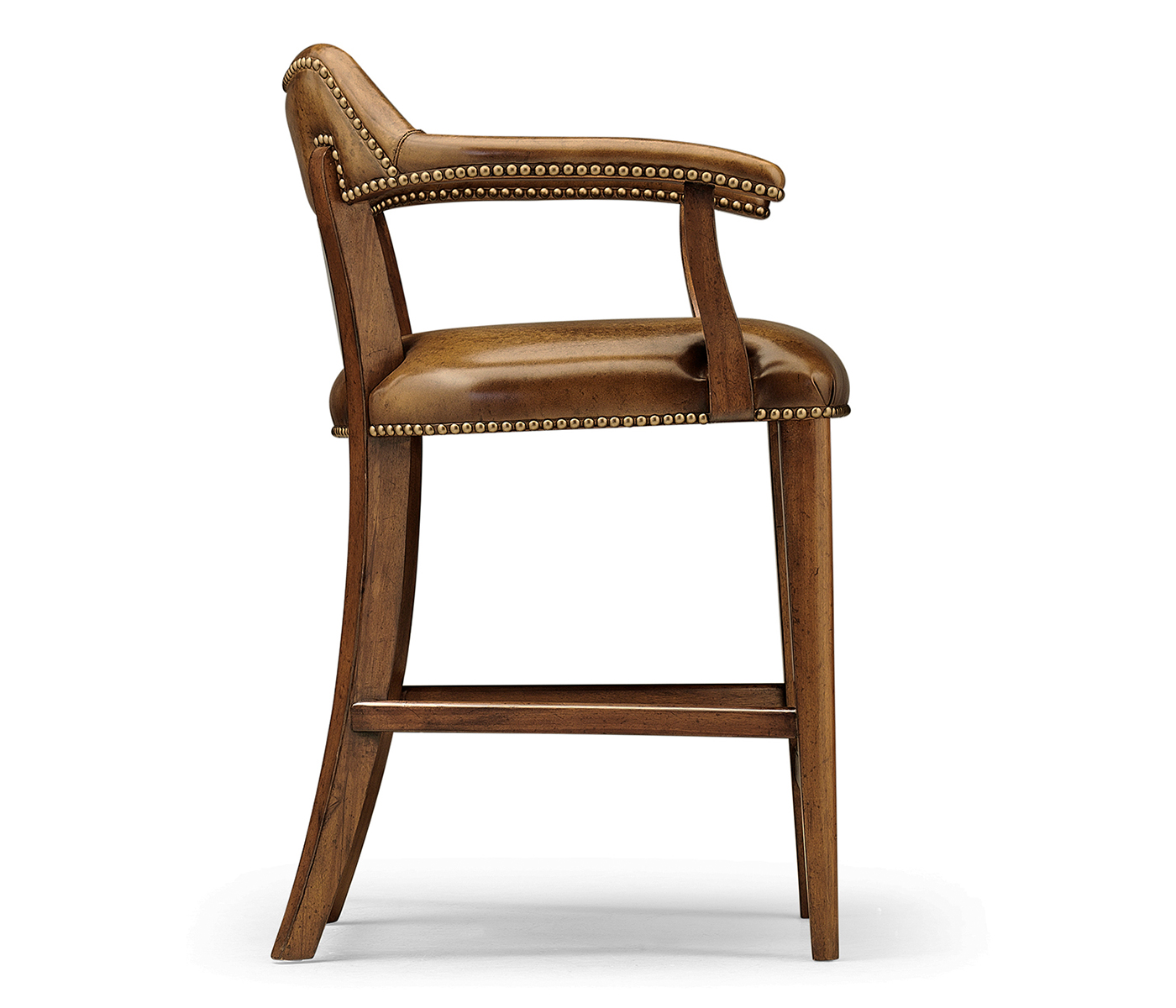 Walnut Upholstered Library Counter Stool