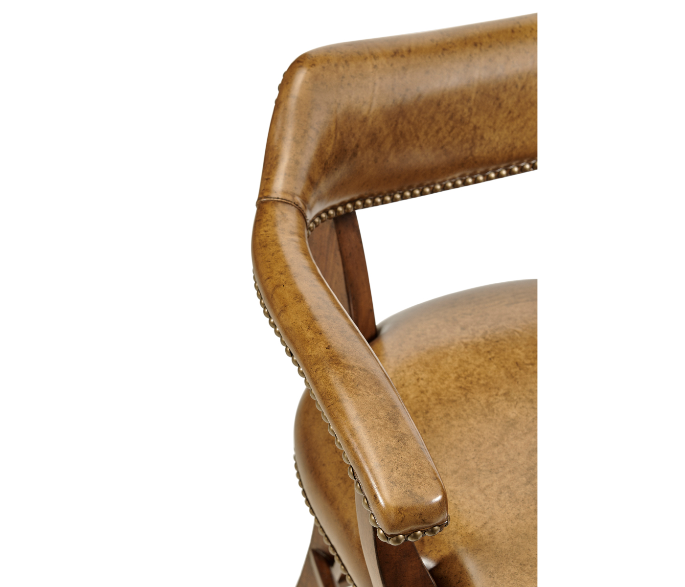 Walnut Upholstered Library Counter Stool