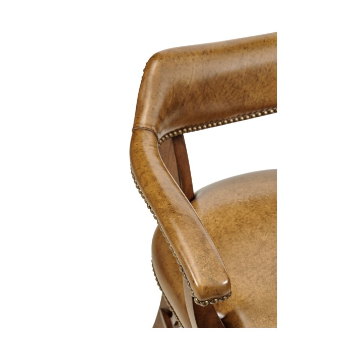 Walnut Upholstered Library Counter Stool