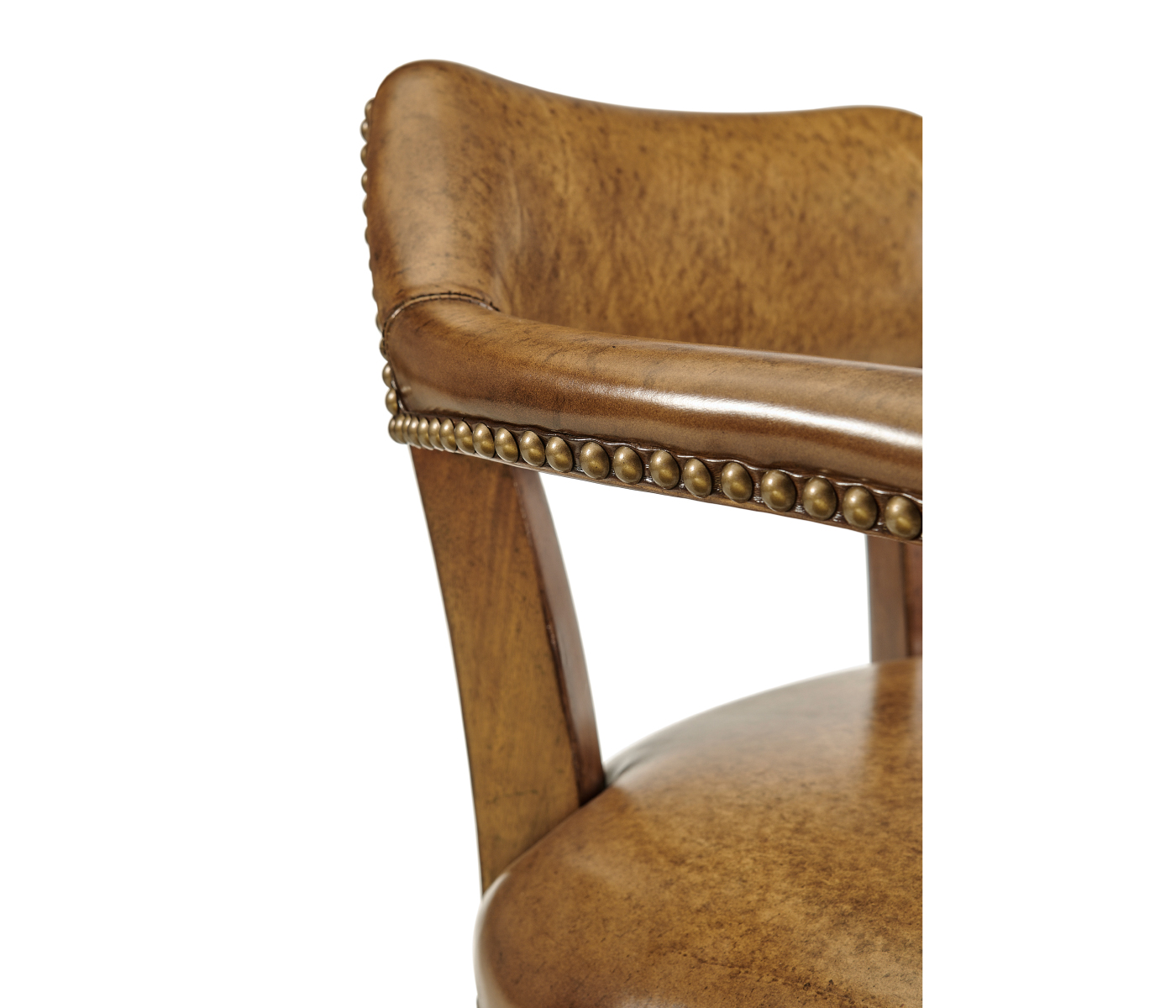 Walnut Upholstered Library Counter Stool