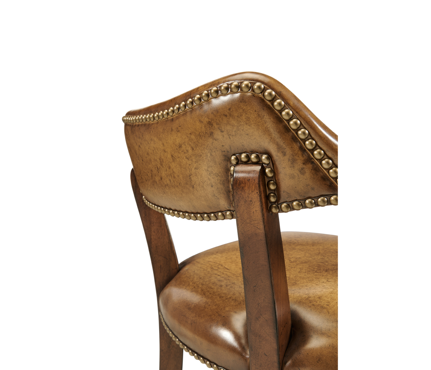 Walnut Upholstered Library Counter Stool