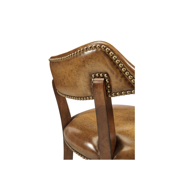 Walnut Upholstered Library Counter Stool