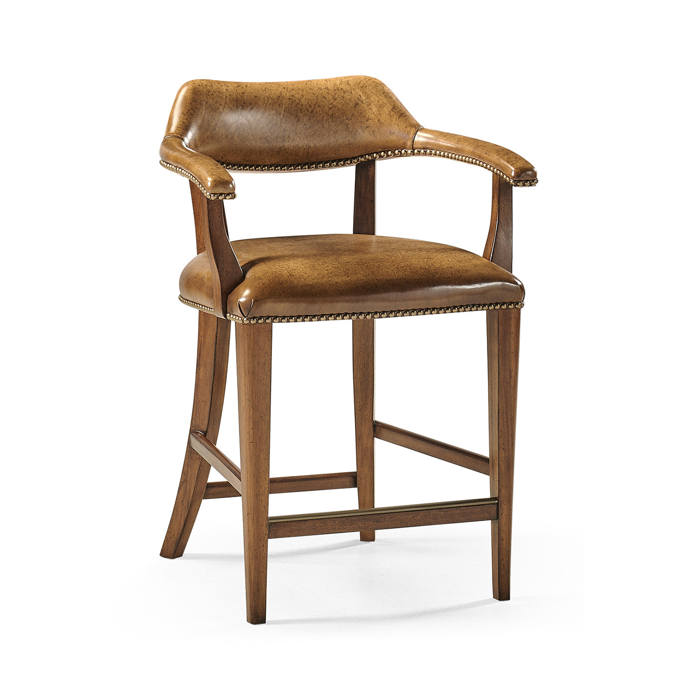 Walnut Upholstered Library Counter Stool