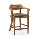 Walnut Upholstered Library Counter Stool
