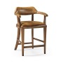 Walnut Upholstered Library Counter Stool