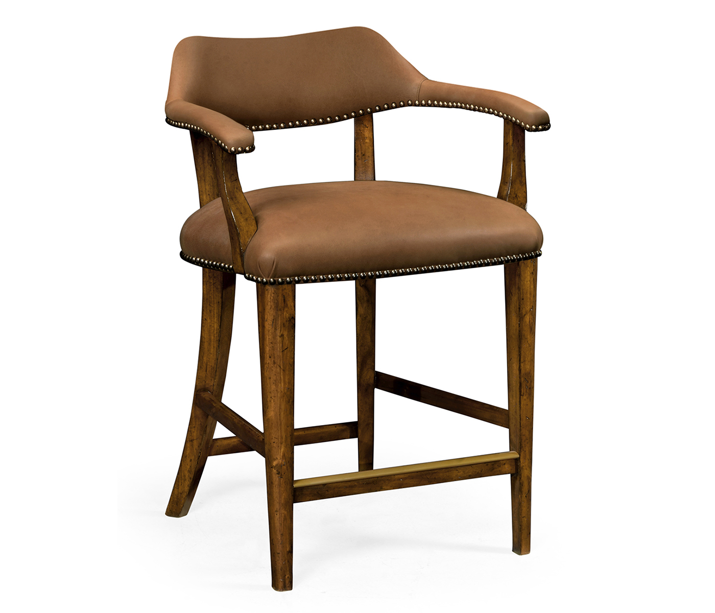 Walnut Upholstered Library Counter Stool