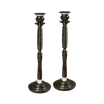 A Pair of Charcoal Candlesticks