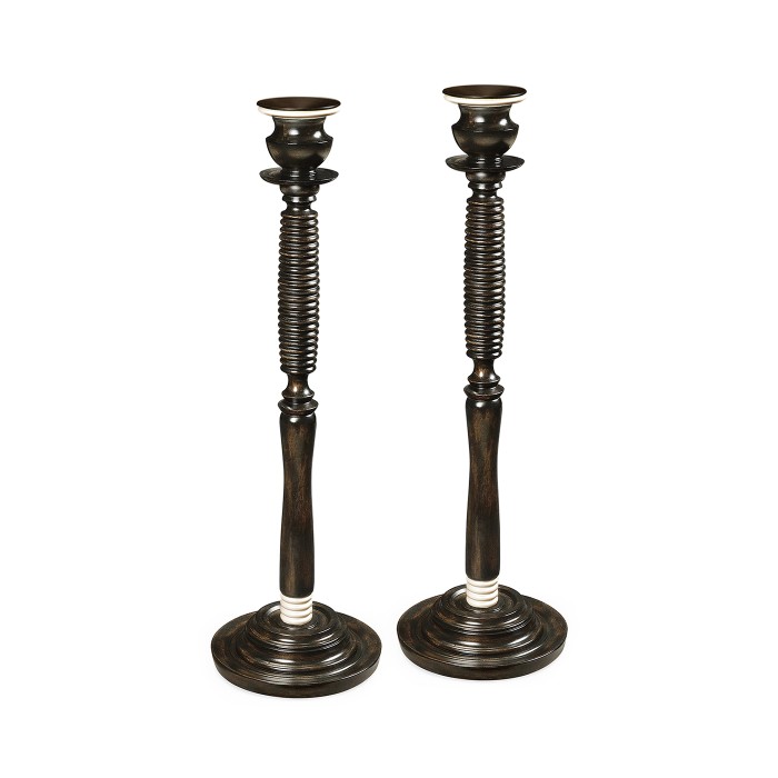 A Pair of Charcoal Candlesticks