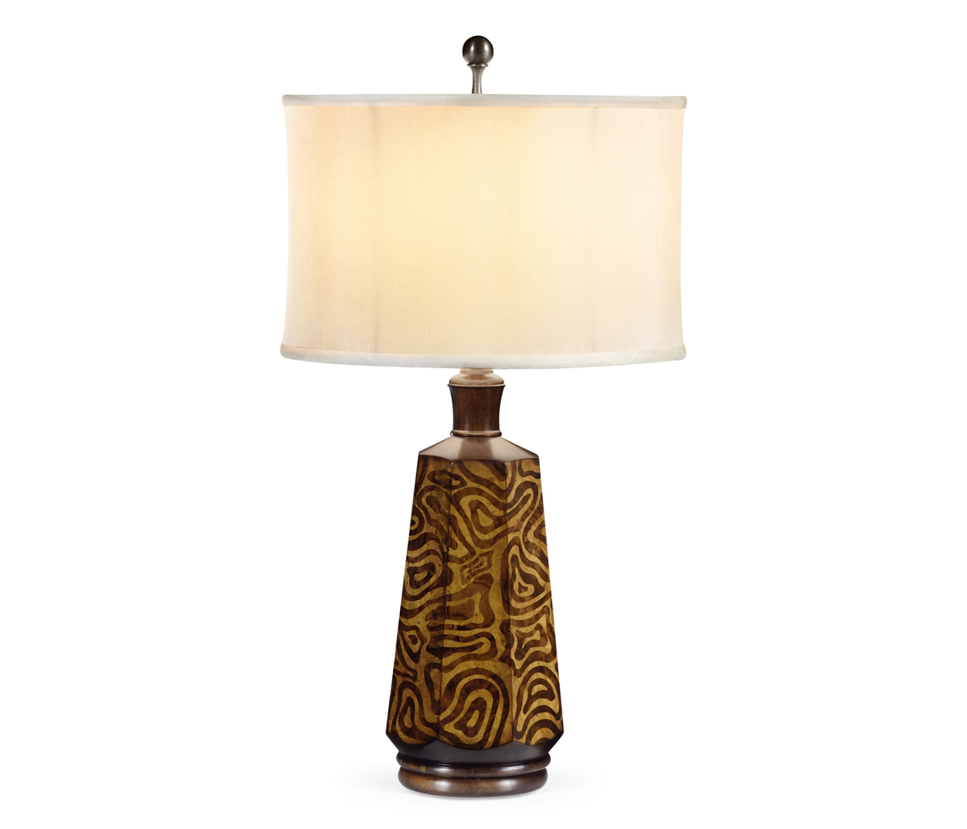 Hexagonal Dijon Burl Table Lamp