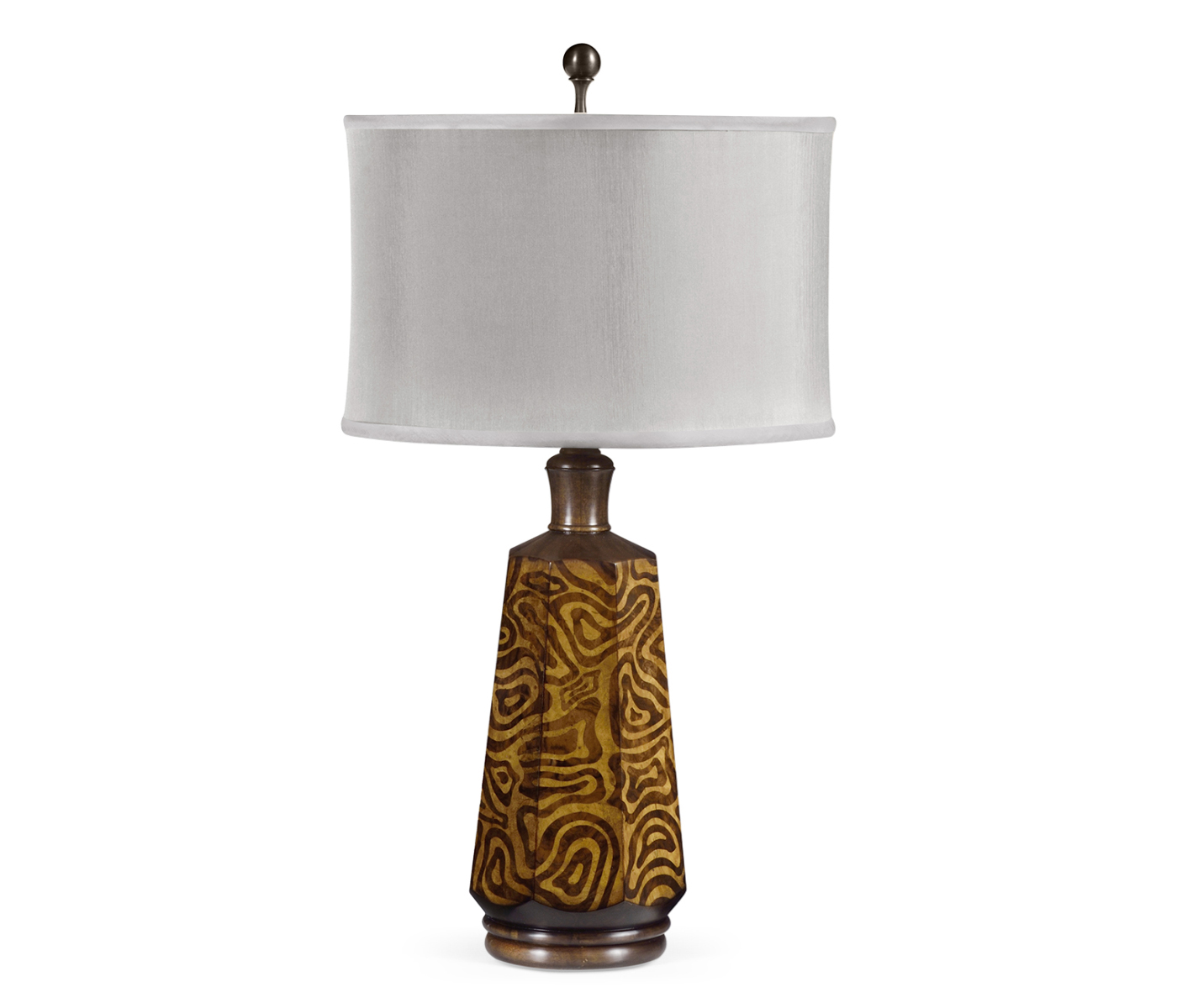 Hexagonal Dijon Burl Table Lamp