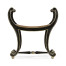 Curved Charcoal & Gilded Stool
