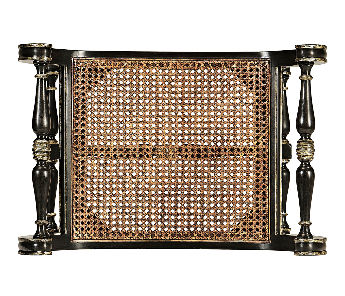 Curved Charcoal & Gilded Stool