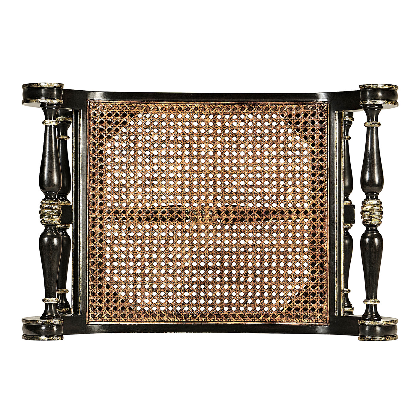 Curved Charcoal & Gilded Stool