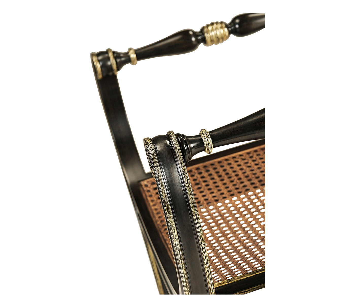 Curved Charcoal & Gilded Stool