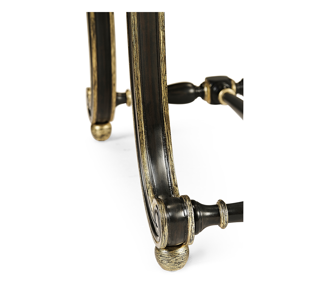 Curved Charcoal & Gilded Stool