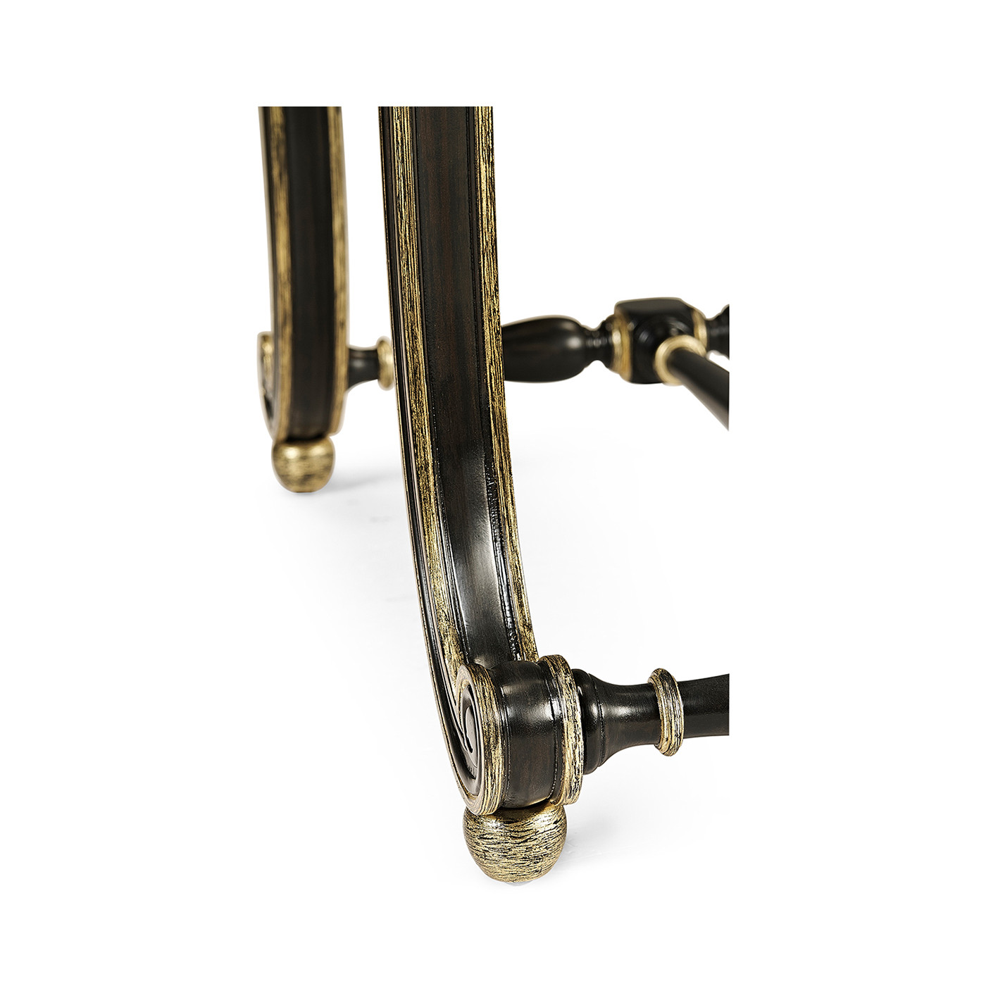 Curved Charcoal & Gilded Stool