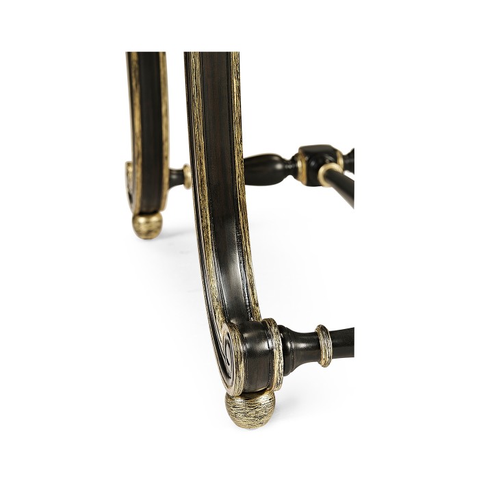 Curved Charcoal & Gilded Stool