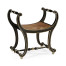 Curved Charcoal & Gilded Stool