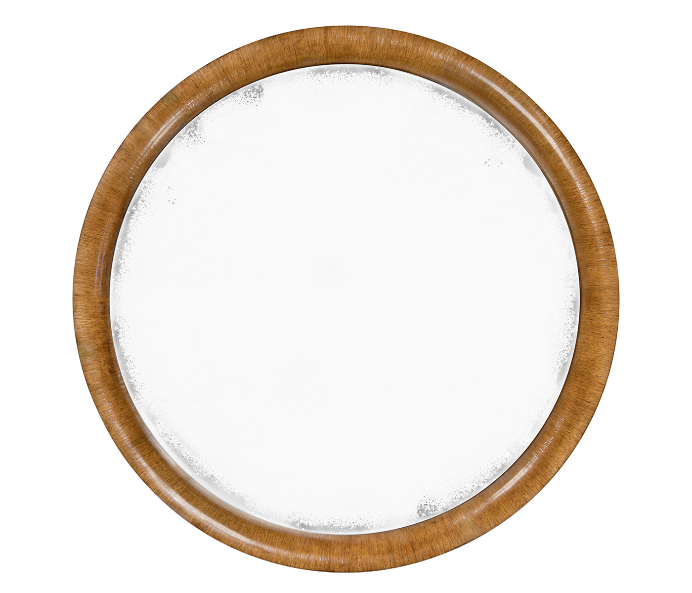 Circular Charcoal & Walnut Cocktail Table with Antique Mirror Top