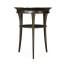 Round Charcoal & Walnut End Table with Antique Mirror Top