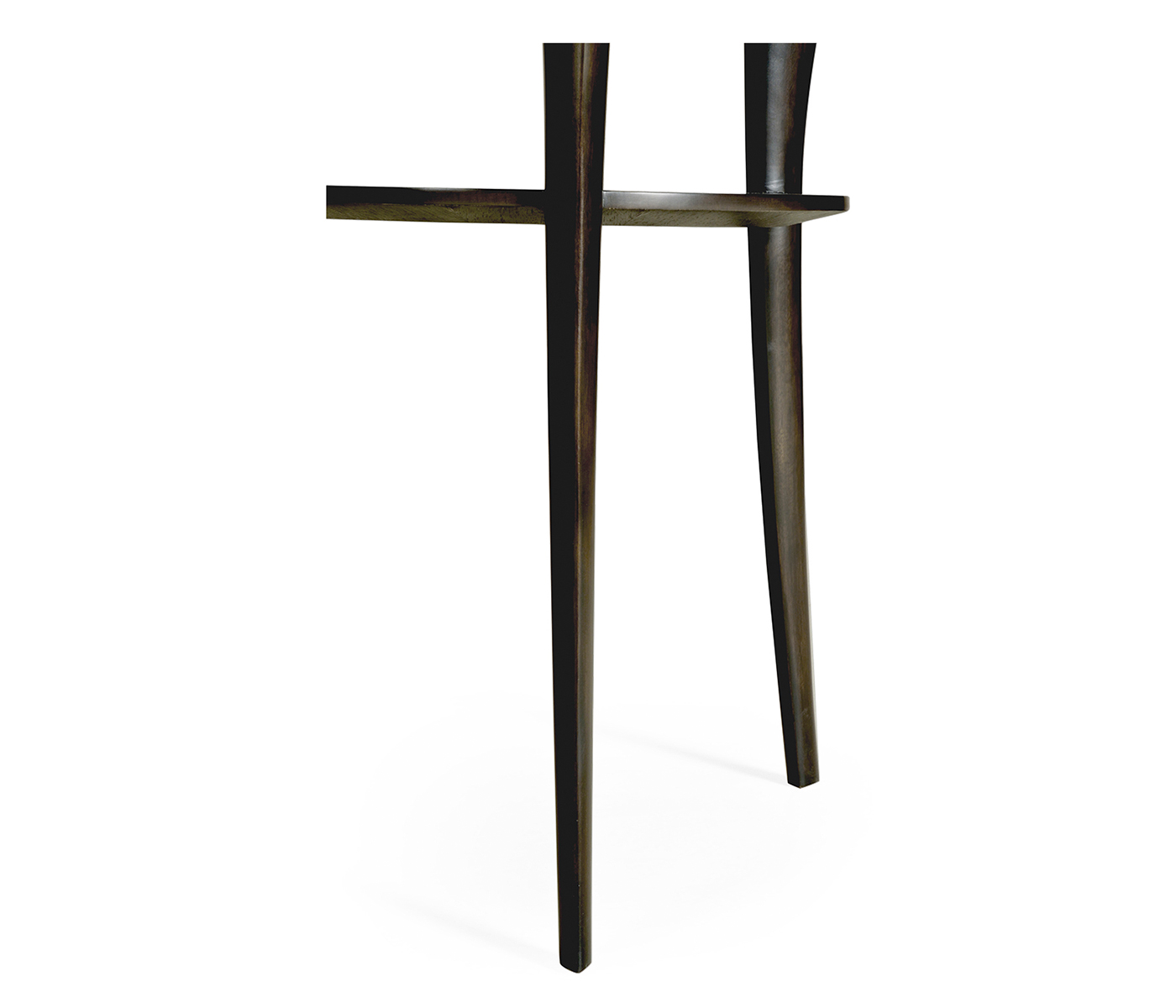 Round Charcoal & Walnut End Table with Antique Mirror Top