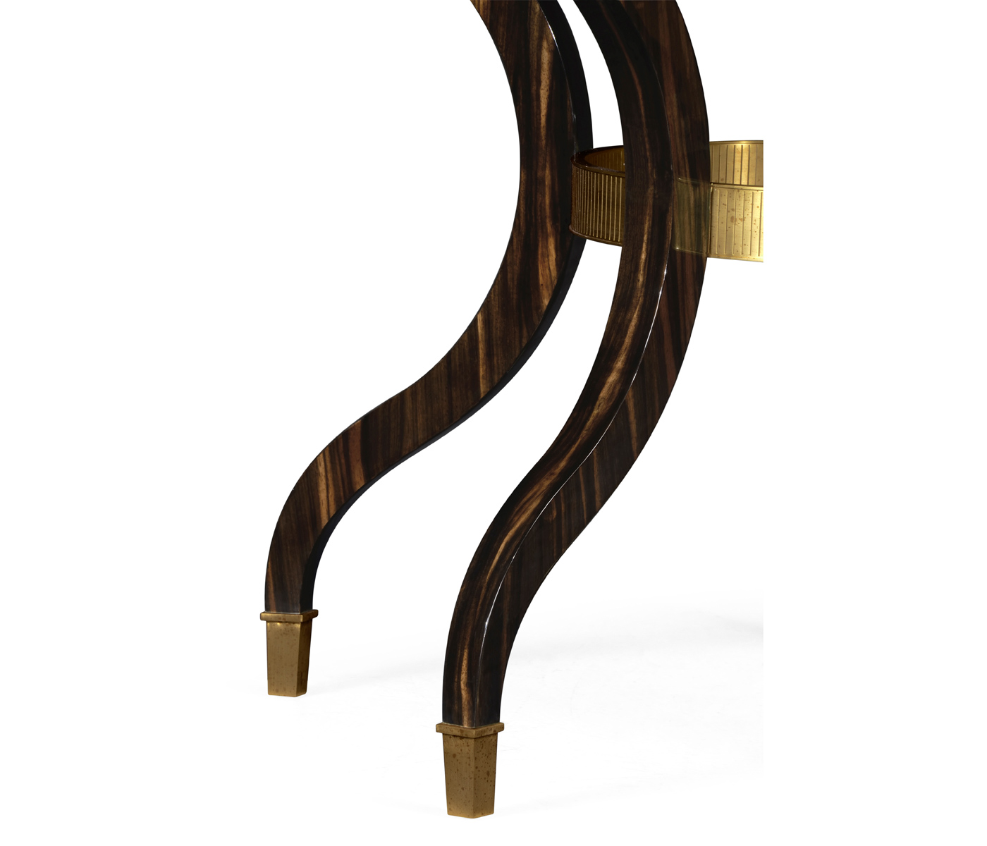 Round Natural Macassar Ebony & Brass Centre Table