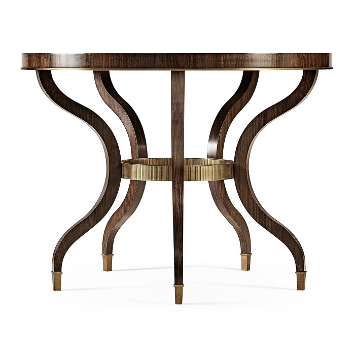 Round Dark Santos & Brass Centre Table