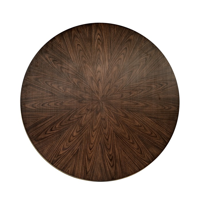 Round Dark Santos & Brass Centre Table