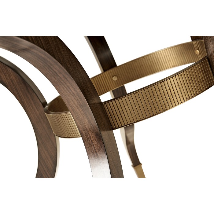 Round Dark Santos & Brass Centre Table