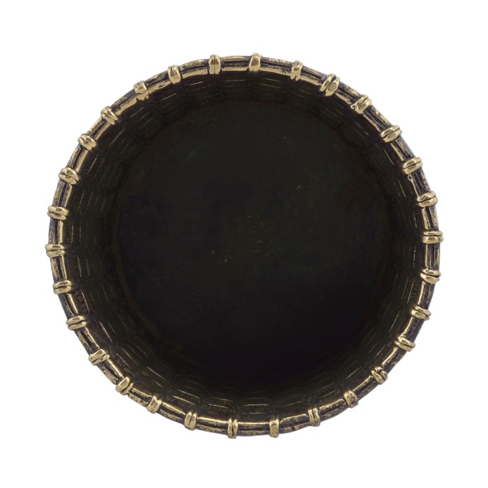 Woven Light Antique Brass Pencil Cup