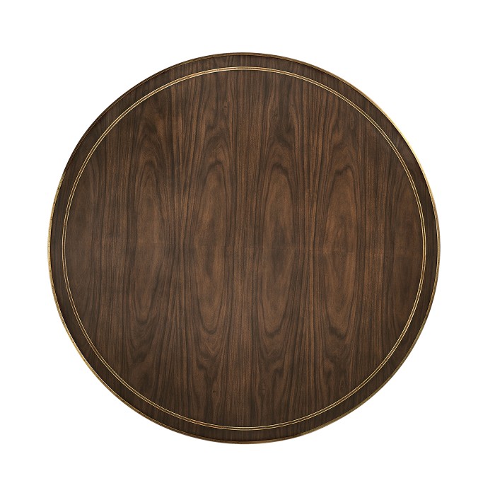 Round Dark Santos & Brass Centre Table with Six Leg Base