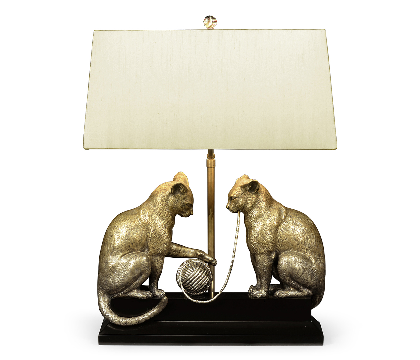 Antique Dark Bronze Cats & Yarn Lamp