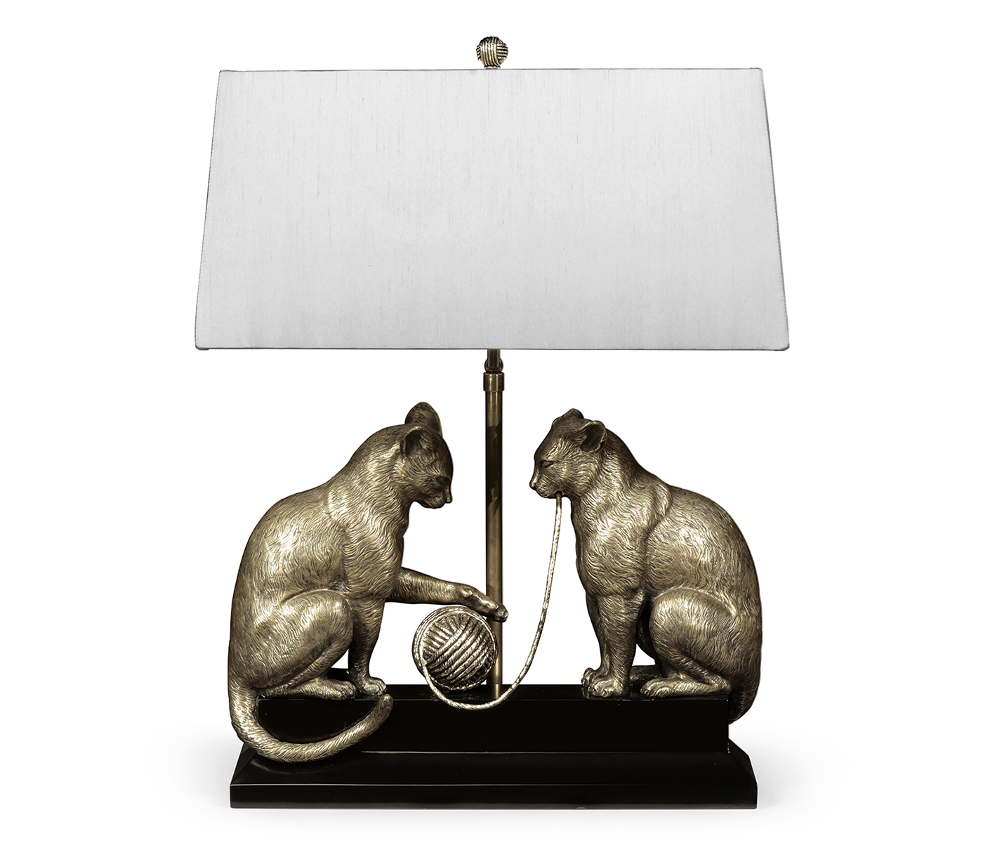 Antique Dark Bronze Cats & Yarn Lamp