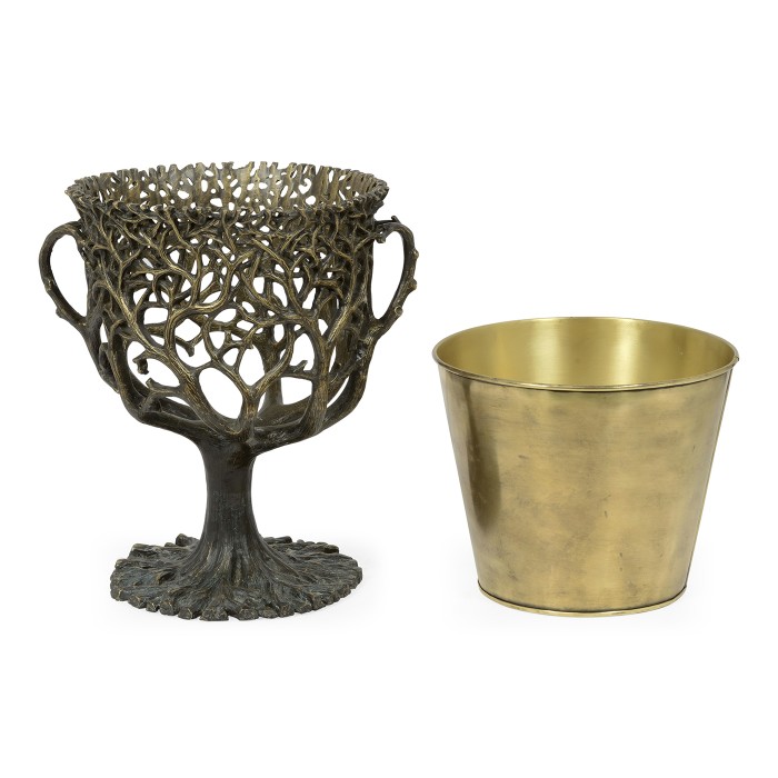 Light Dark Bronze Tree Planter