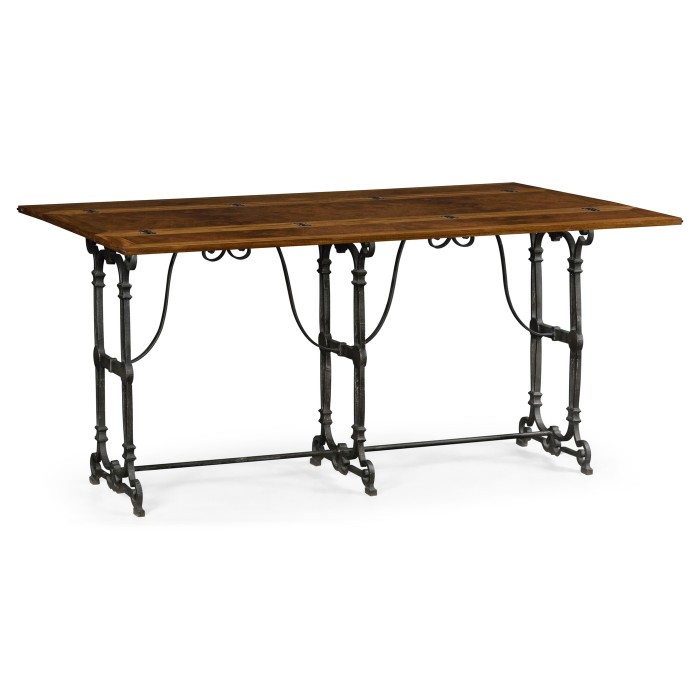 Rectangular Caledonian Daniella & Burl Walnut Hunt Table 63