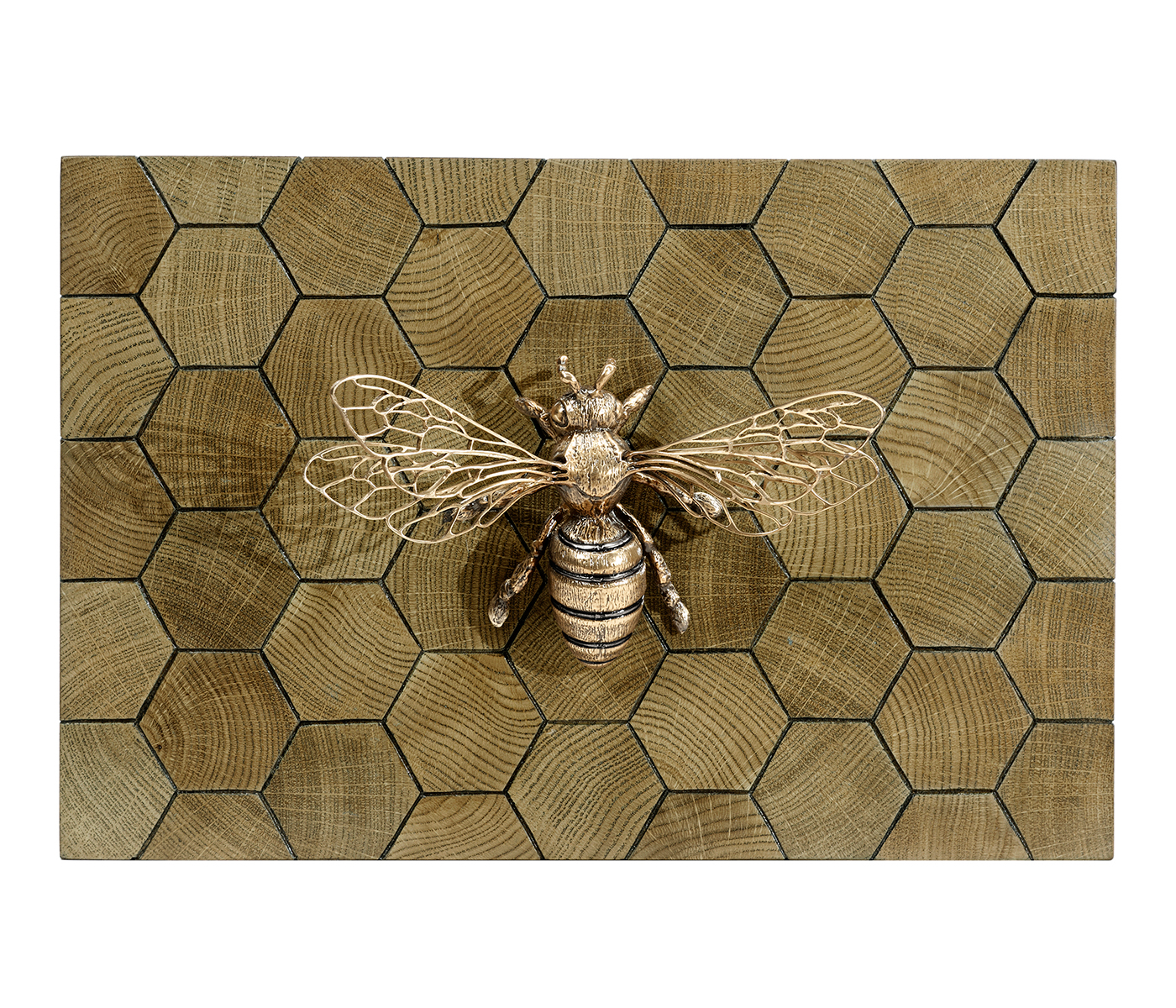 Rectangular Oyster Honeycomb Oak Bee Box