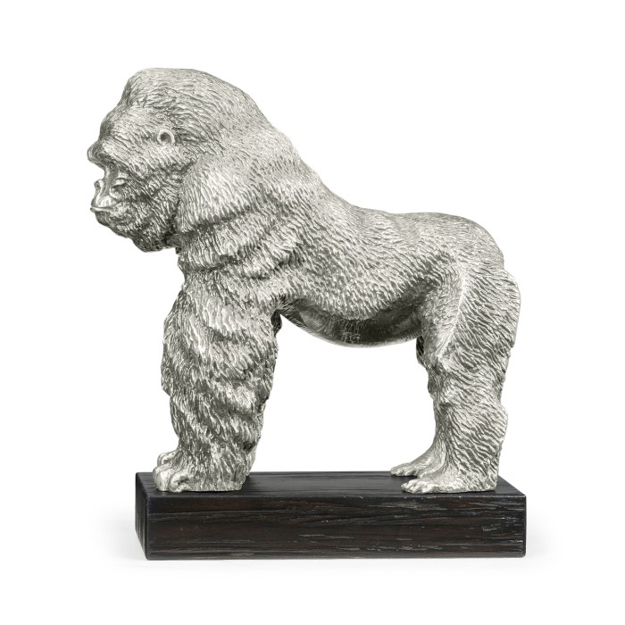 Antique Stainless Steel King Kong Statue