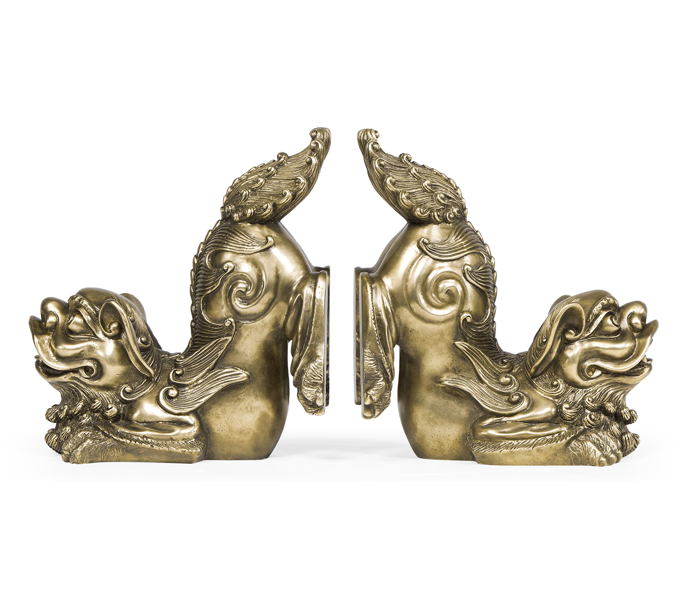 Antique Brass Foo Dog Bookends