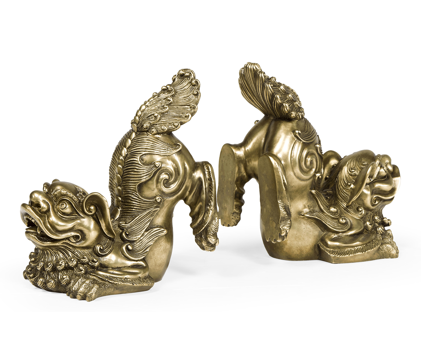 Antique Brass Foo Dog Bookends