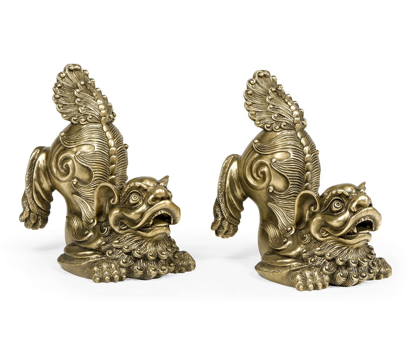 Antique Brass Foo Dog Bookends