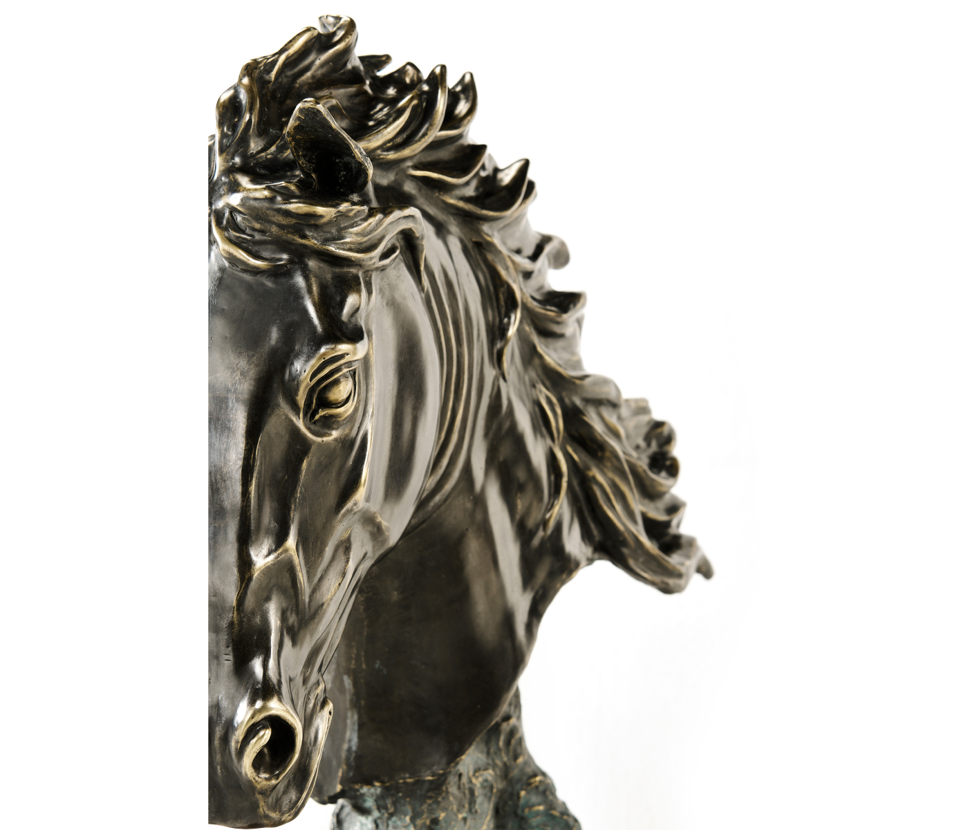 Antique Dark Bronze Stallion Horse Head