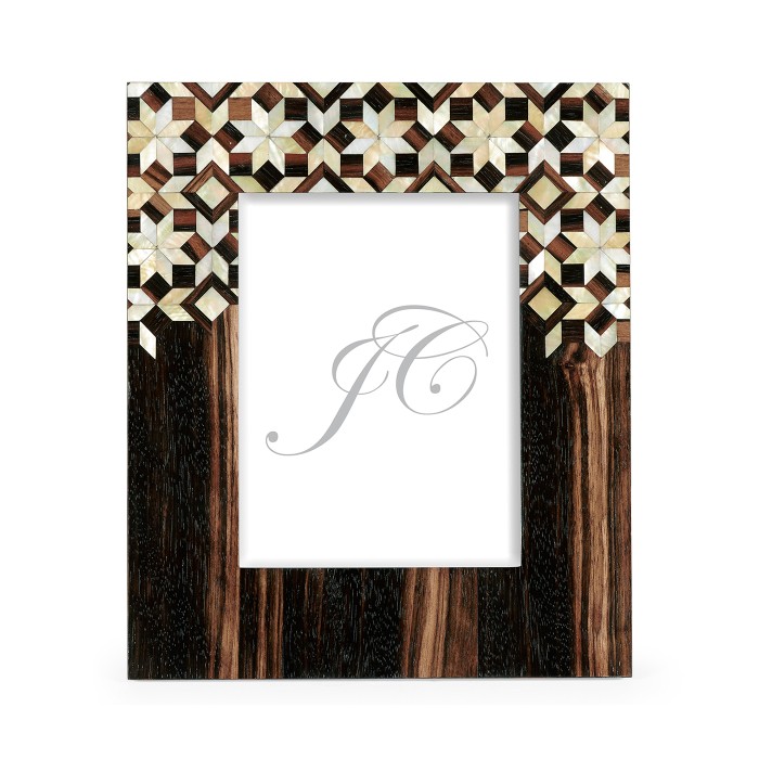 Portrait Macassar Ebony & Mother of Pearl Mosaic Picture Frame (8