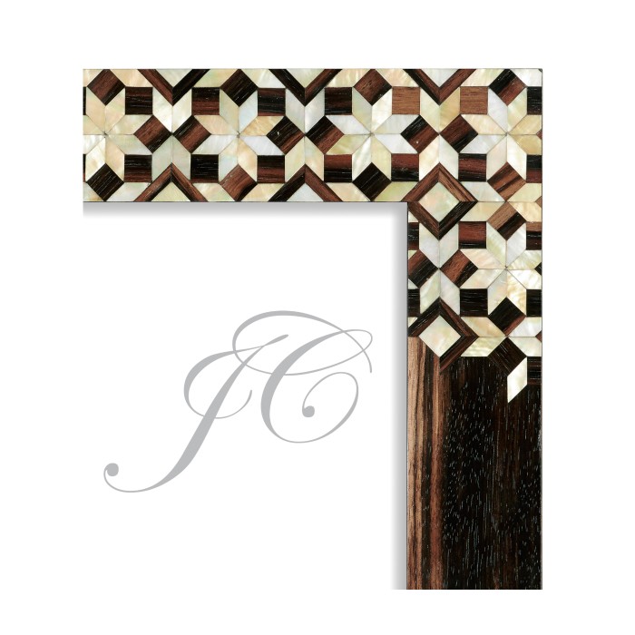 Portrait Macassar Ebony & Mother of Pearl Mosaic Picture Frame (8