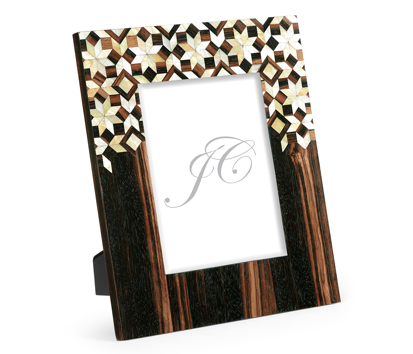 8x10 Portrait Macassar Ebony & Mother of Pearl Mosaic Picture Frame