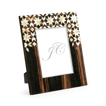 Portrait Macassar Ebony & Mother of Pearl Mosaic Picture Frame (8